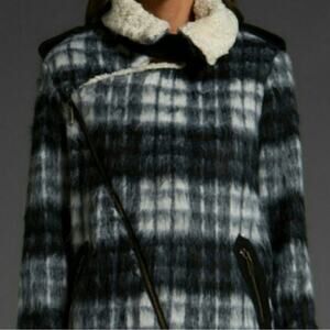 Free People Boho Retro Shaggy Sherpa Coat Jacket